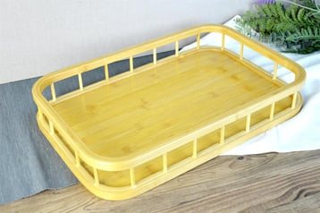 PAÇİ-BAMBU 45x30 ÇİTLİ DİKDÖRTGEN TEPSİ