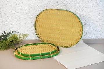 PAÇİ-OVAL SIĞ 3'LÜ HASIR ÖRGÜLÜ TEPSİ